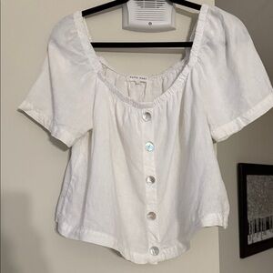 Faithfull the Brand White Button-Up Blouse